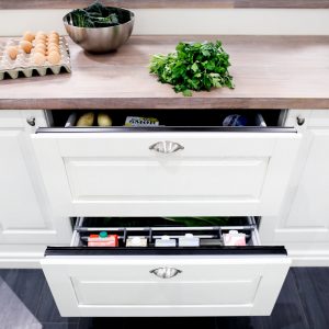 Schubladen Kühlschrank G3 von Norcool mit eigenen Küchenfronten