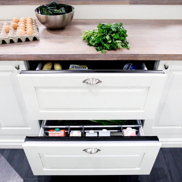 Schubladen Kühlschrank G3 von Norcool mit eigenen Küchenfronten